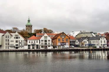 Overviewing Fargegaten - Øvre Holmegate in Stavanger Norway