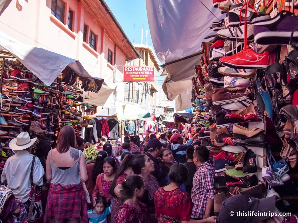 Bargained second-hand shoes at Chichicastenango