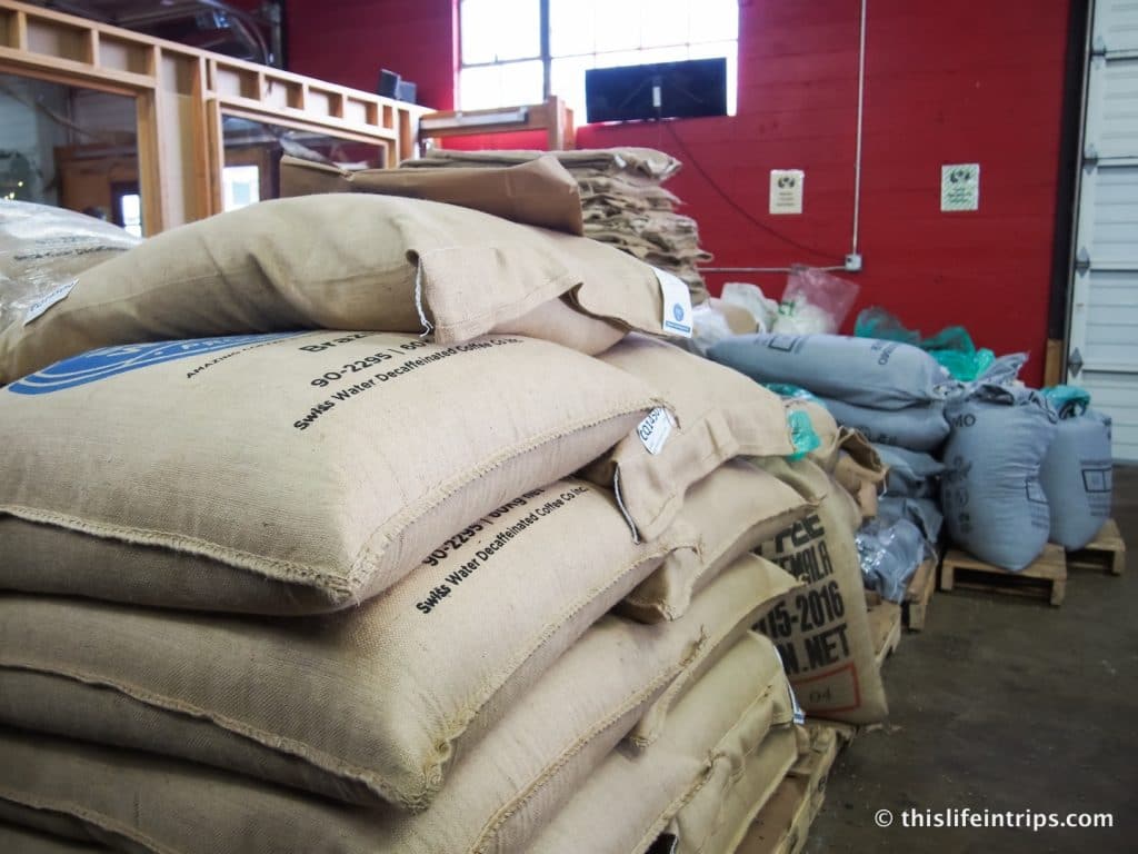 Bags of freshly harvested coffee beans ready to be roasted to perfection