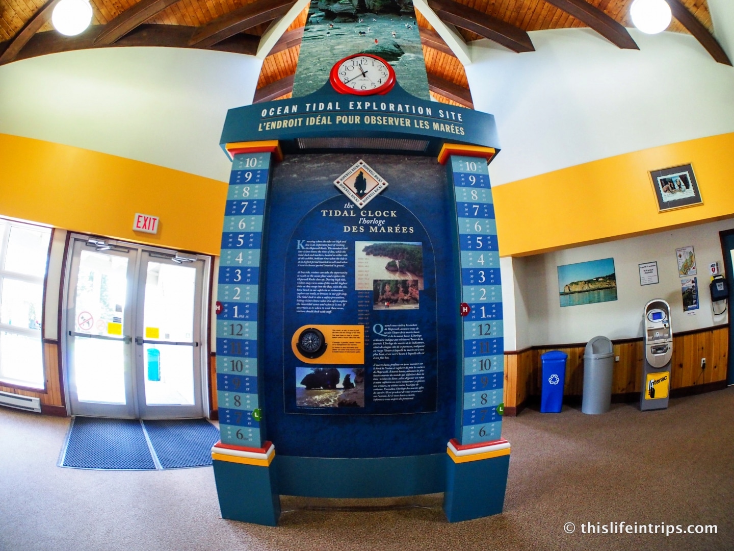 Inside Hopewell Rocks interactive centre
