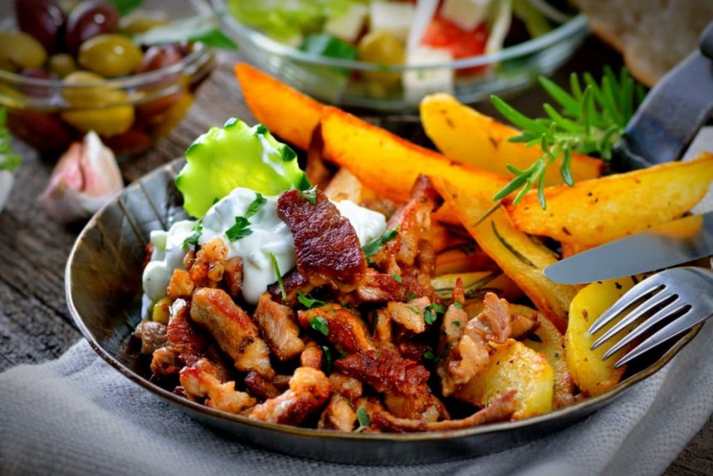 Enjoying culinary delights of Greek cuisine
