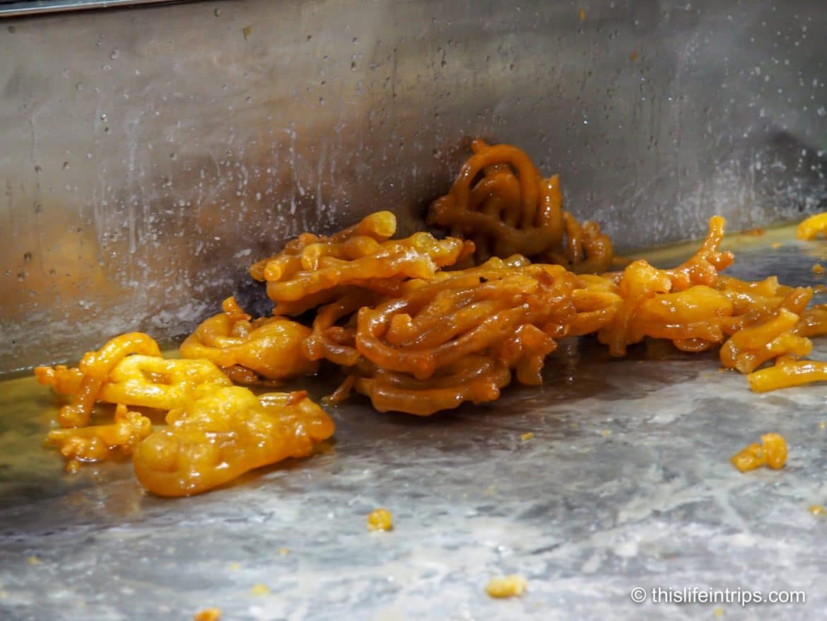 a pan of golden jalebis, India's street food