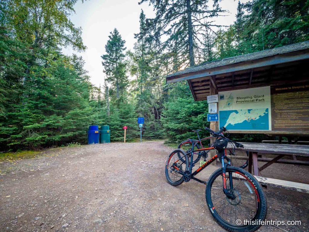 Bike at the sleeping giant hiking trails trailhead
