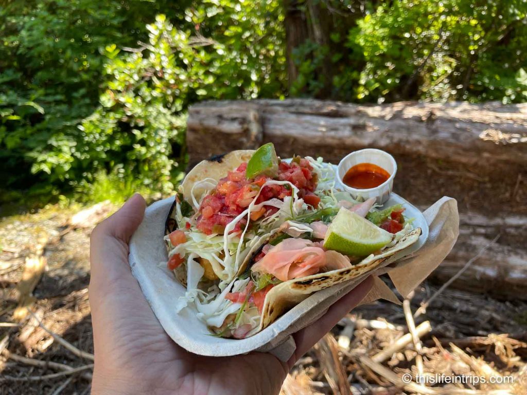 Enjoying a serving of Tacofino