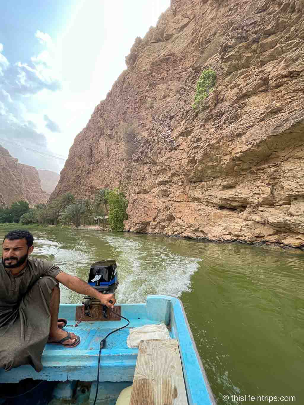 Boat ride across the river to Wadi Ash Shab