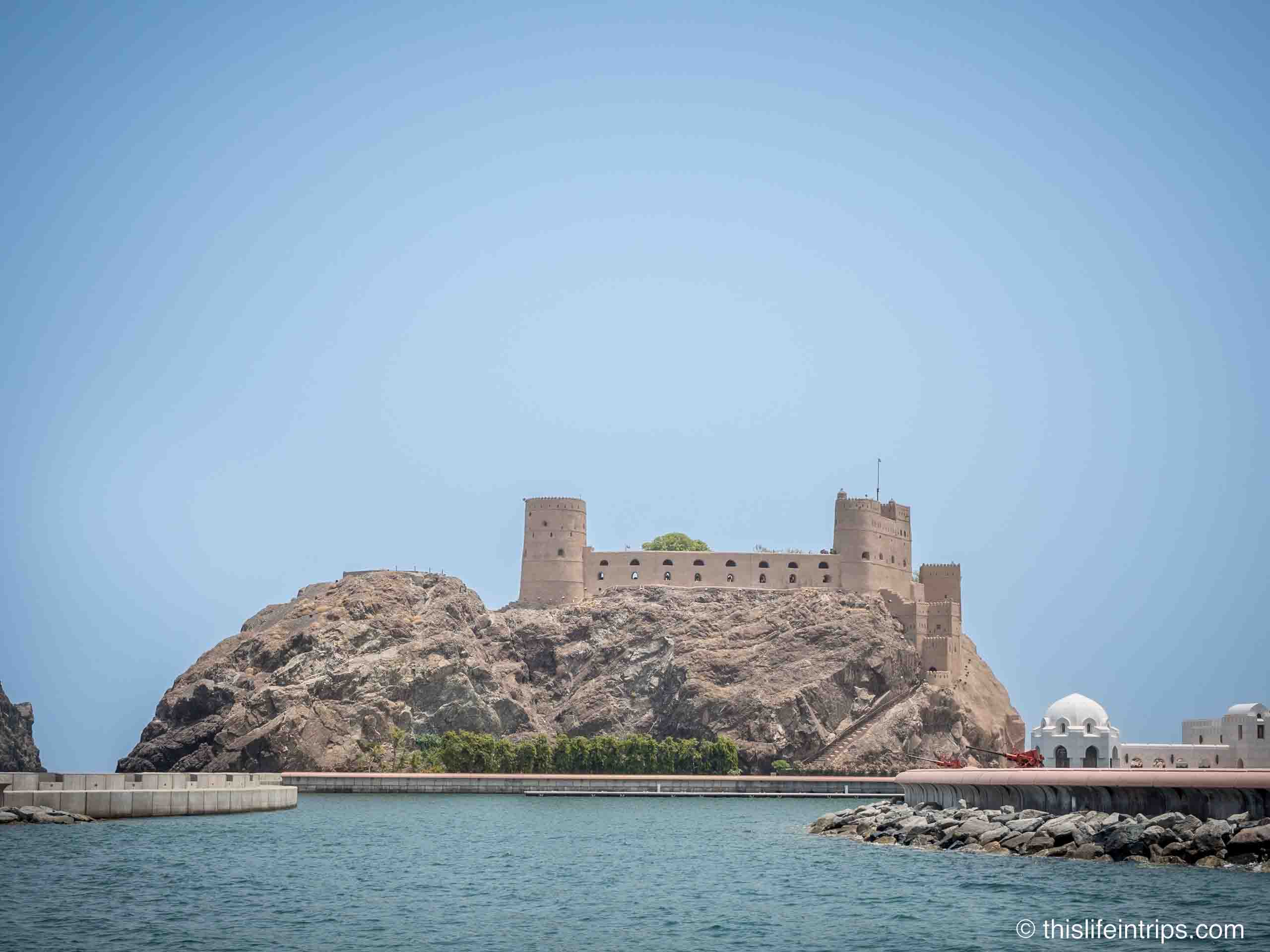 Iconic forts overlooking Muscat Bay: Bait Al Mirani and Al Jalali