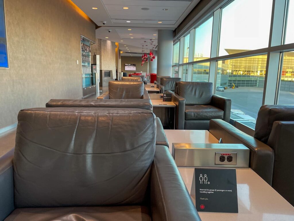 Lounger chair at Winnipeg Airports maple leafe lounge