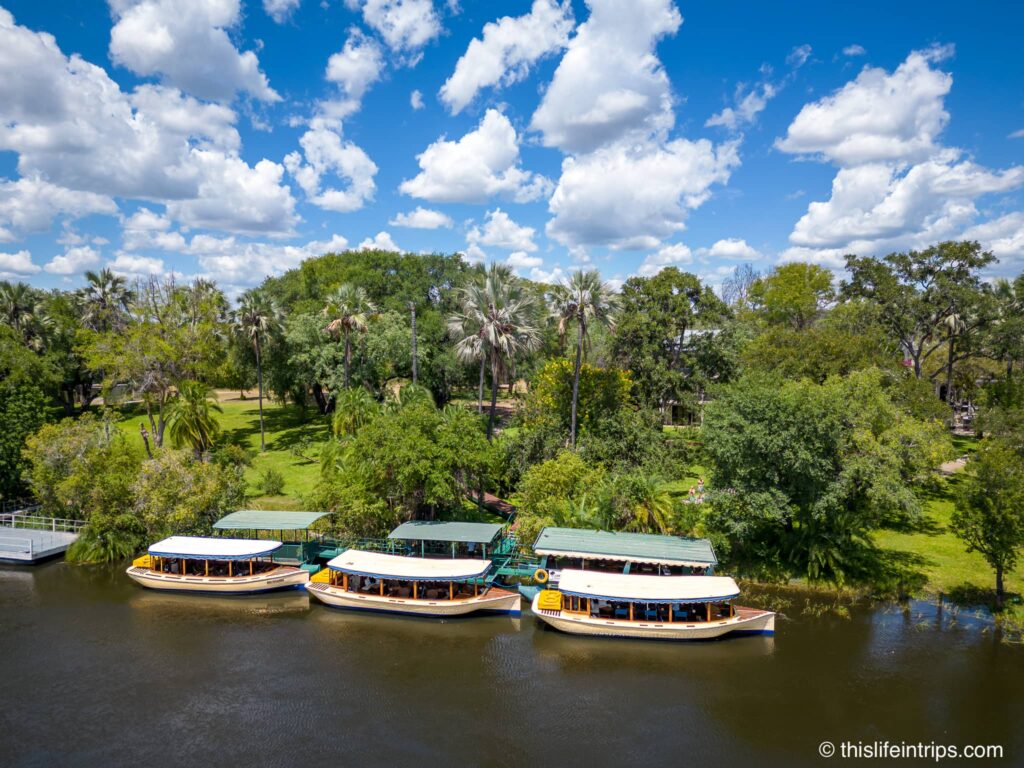 Boats outfront of the Palm River Hotel