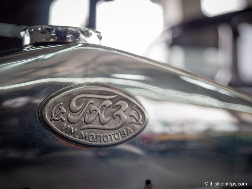 close up of Ford logo knock off at the Tbilisi Auto Museum