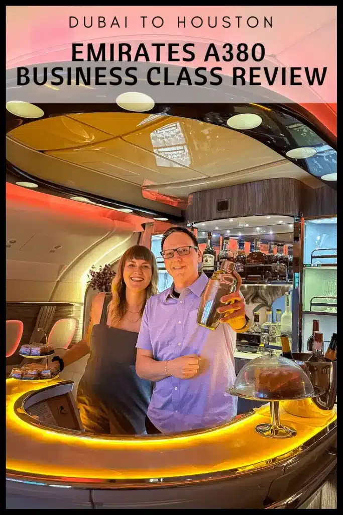 A380 emirates business class review pinterest image
