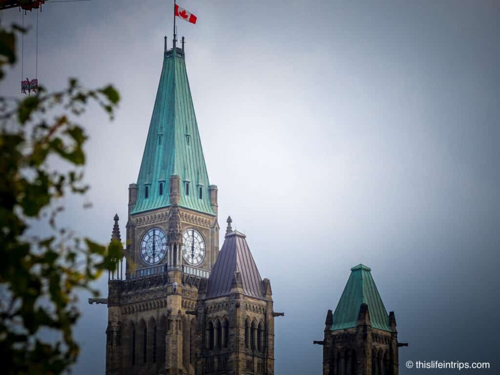 Iconic Peace Tower on Parliament Hill.