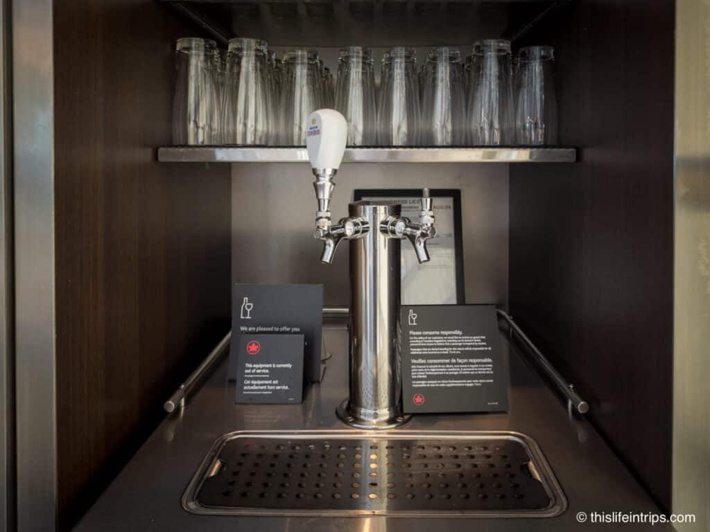 Broken Guinness tap at the YVR Air Canada Lounge