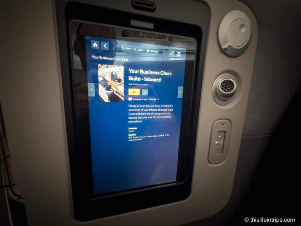 Lufthansa Allegris business class IFE tablet in dock