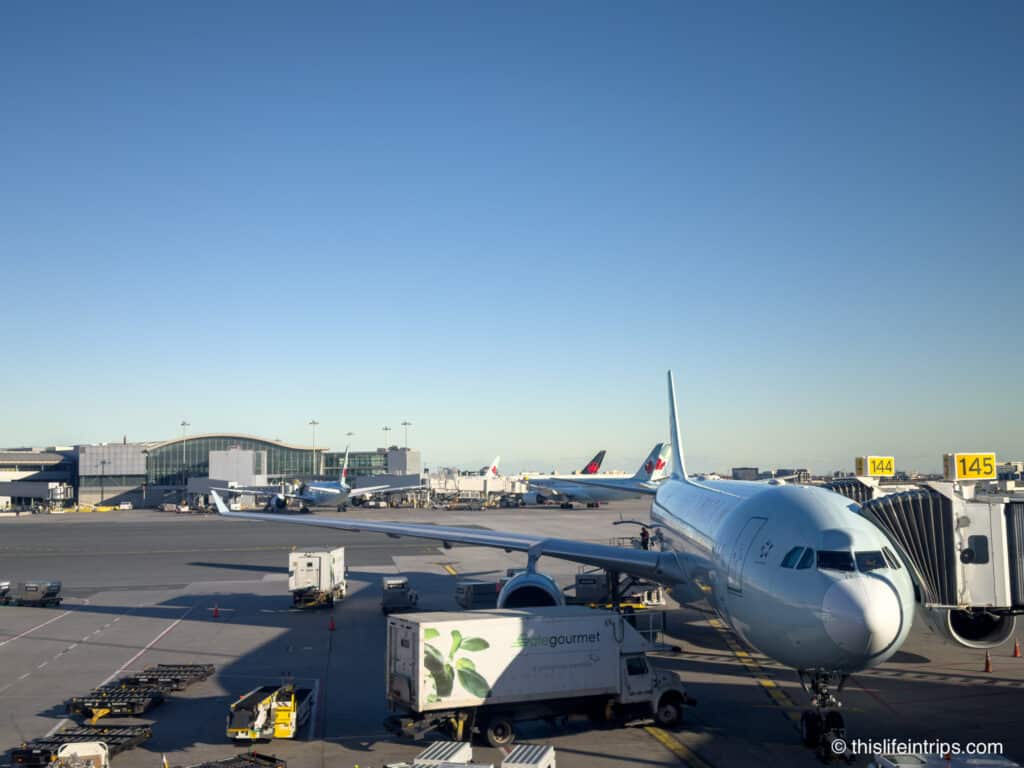 Air Canada A330 at a gate in Toronto Pearson airport