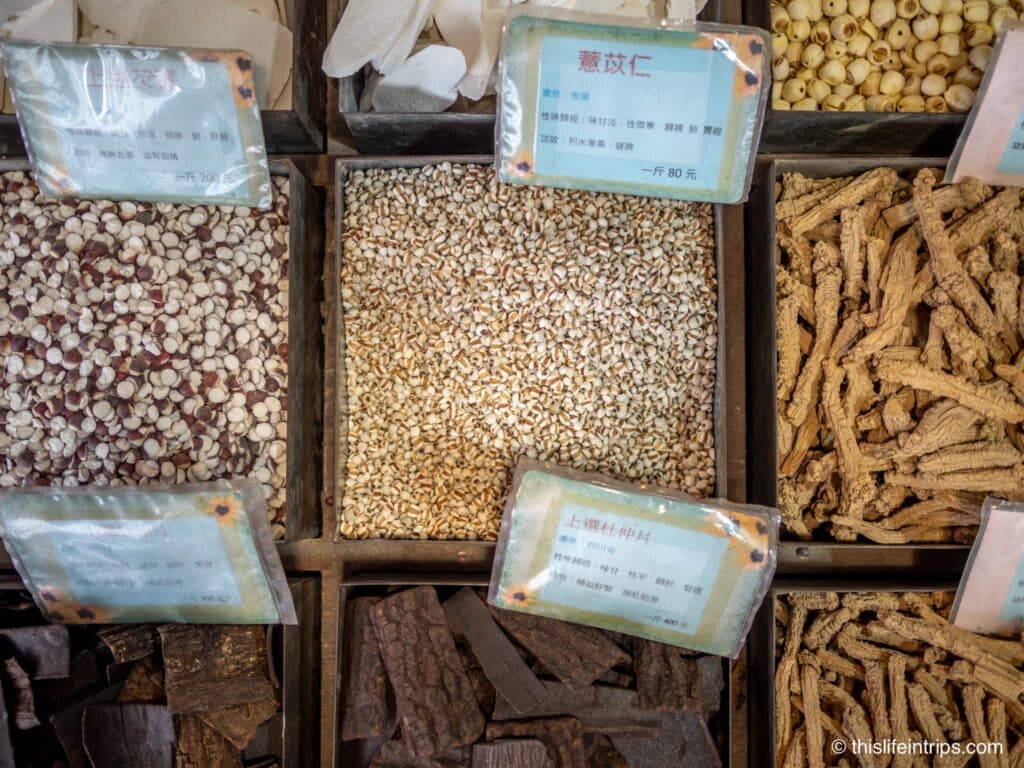 Market goods on Dihua Street in Taipei