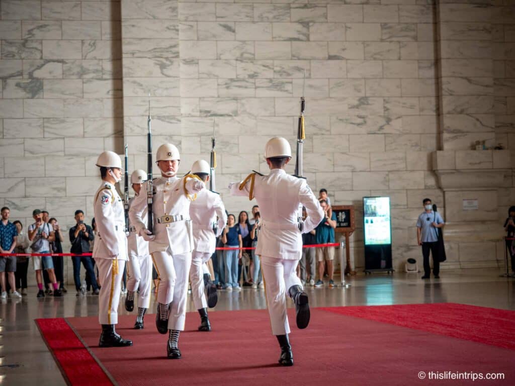 Changing of the guard's Guards at the Chiang Kai-shek Memorial Hall in Taipei