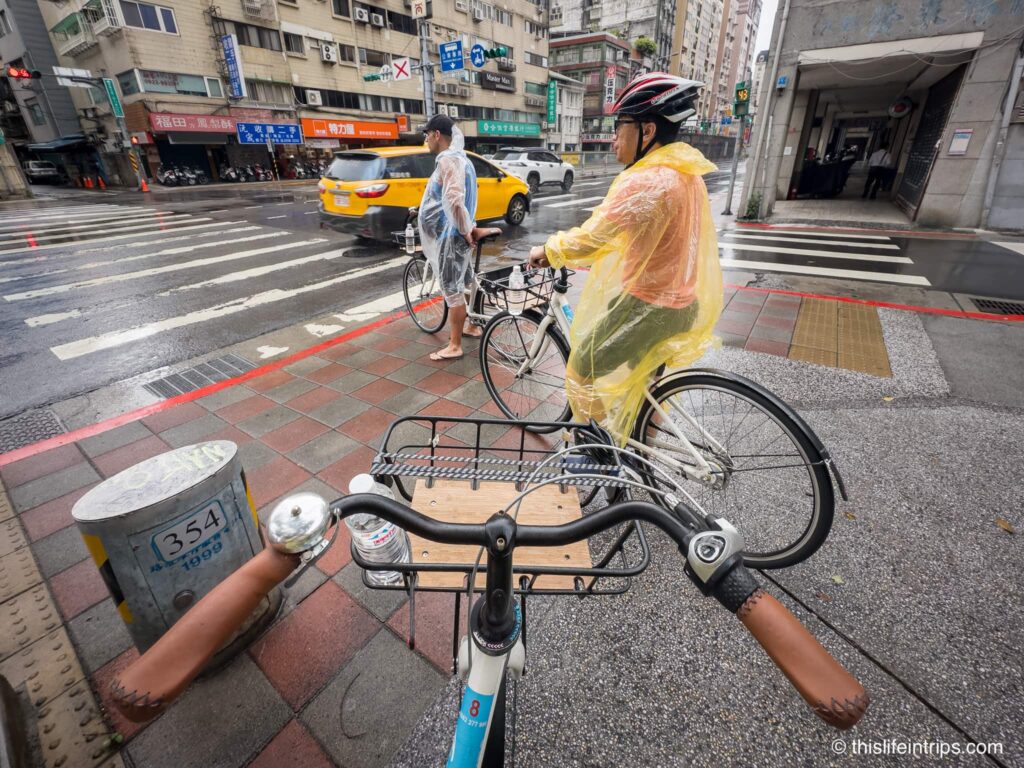 bike tour in the rain while spending 3 days in Taipei