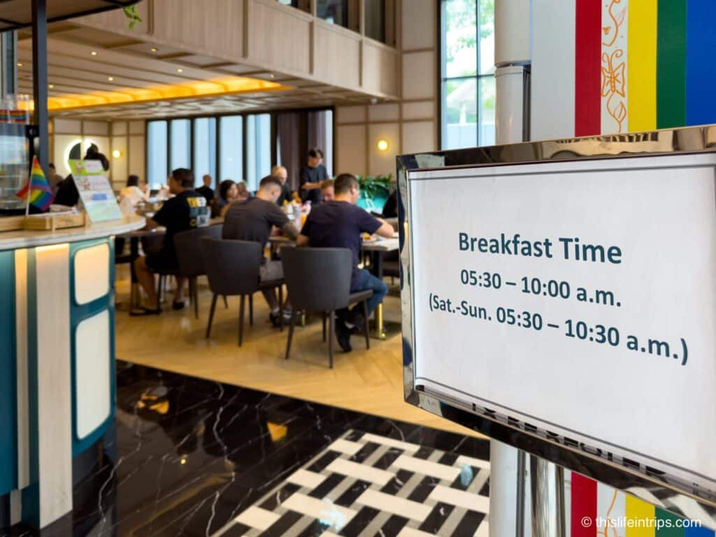 Breakfast sign at Staybridge Suites Bangkok Thonglor