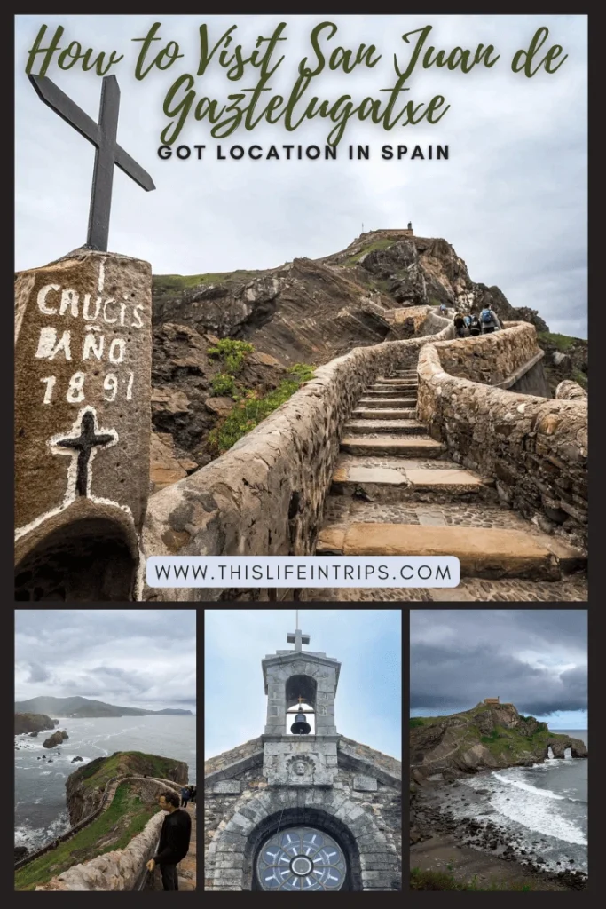 San Juan de Gaztelugatxe Spain shareable pinterest collage