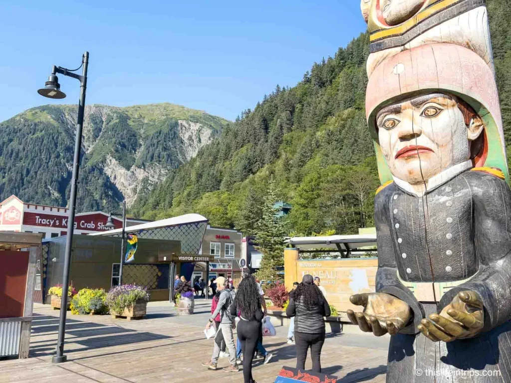 Totem pole at the Juneau port