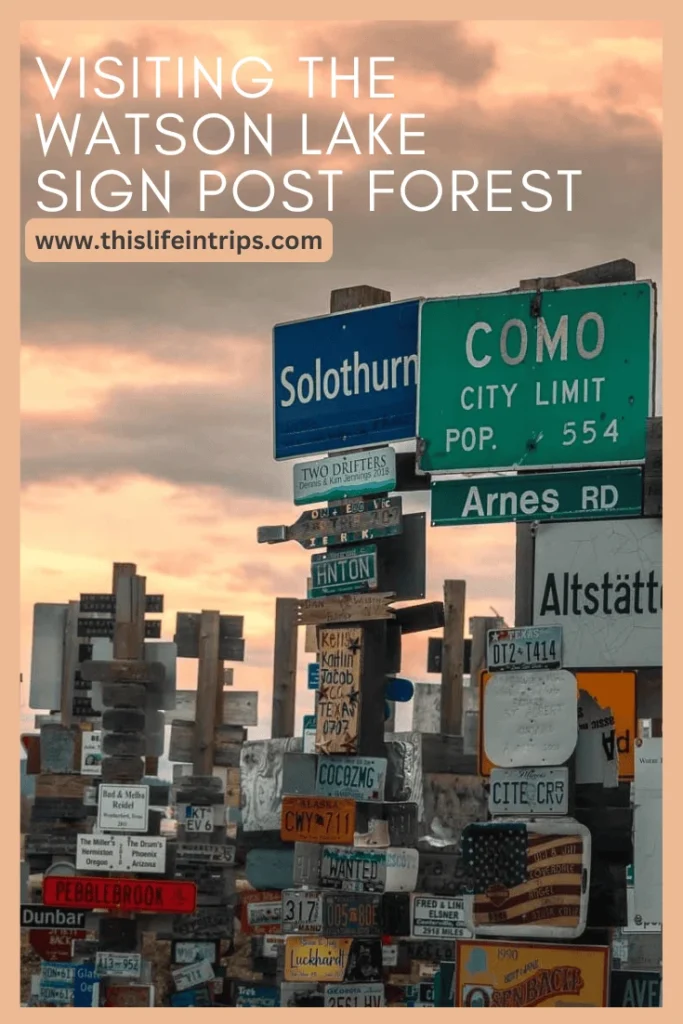 Shareable Watson Lake Sign Post Forest pinterest image