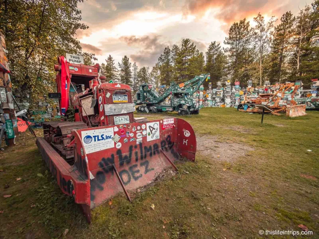 Equipment used to build the Alaskan HWY in the Sign Post Forest