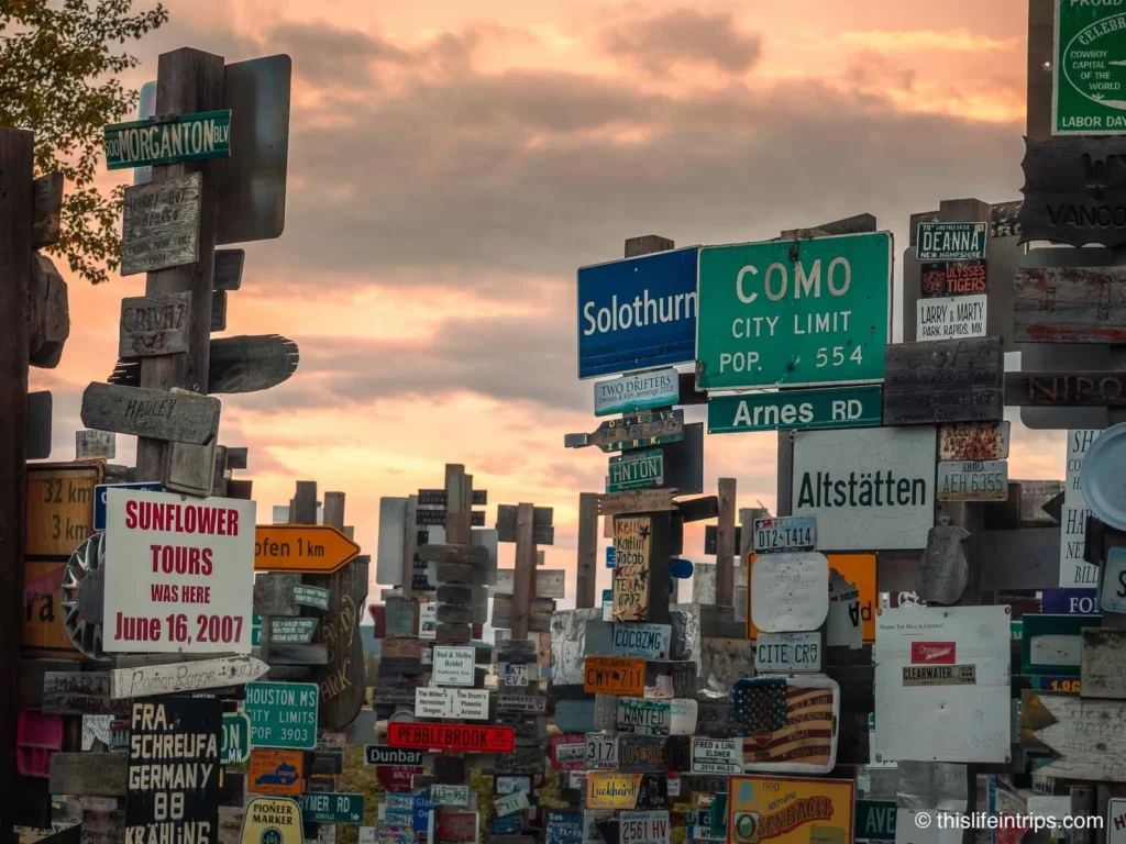 Come again. Watson Lake Yukon
sign post forest