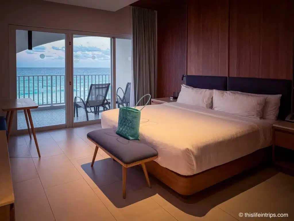 Beachfront room at the Hilton Cancun all-inclusive resort