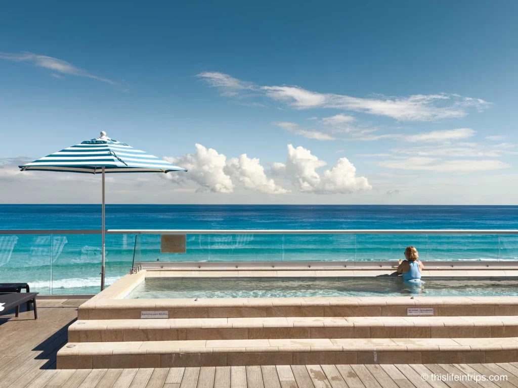 Adults only pool at the Hilton Cancun all inclusive resort