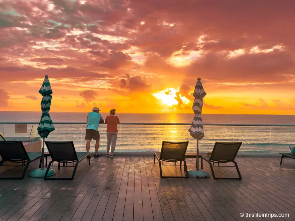 Sunrise at the Hilton Cancun all inclusive resort