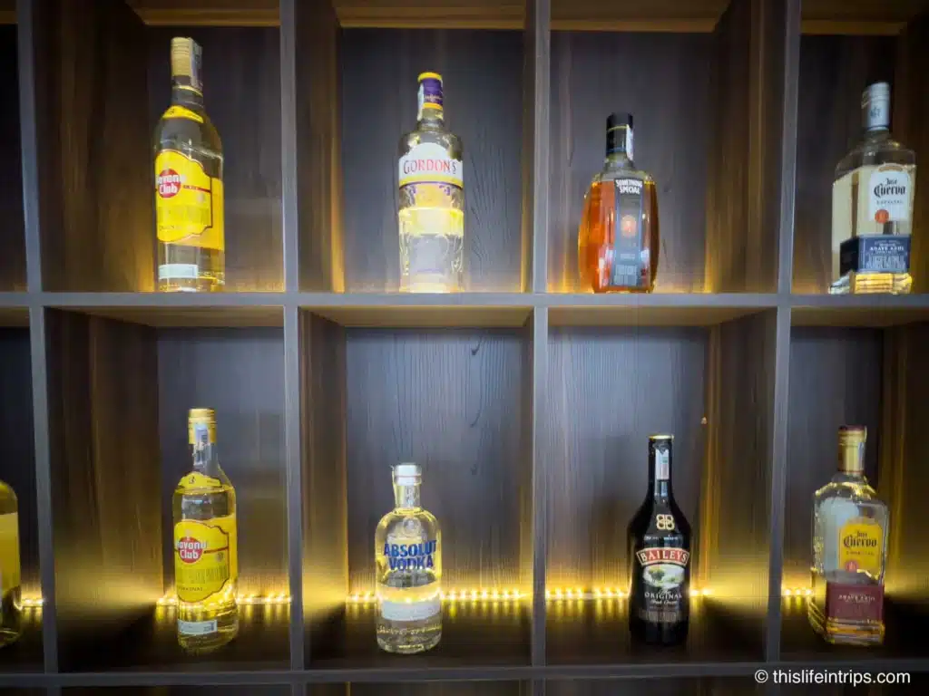 alcohol selection at the SALAS VIP Medellin lounge