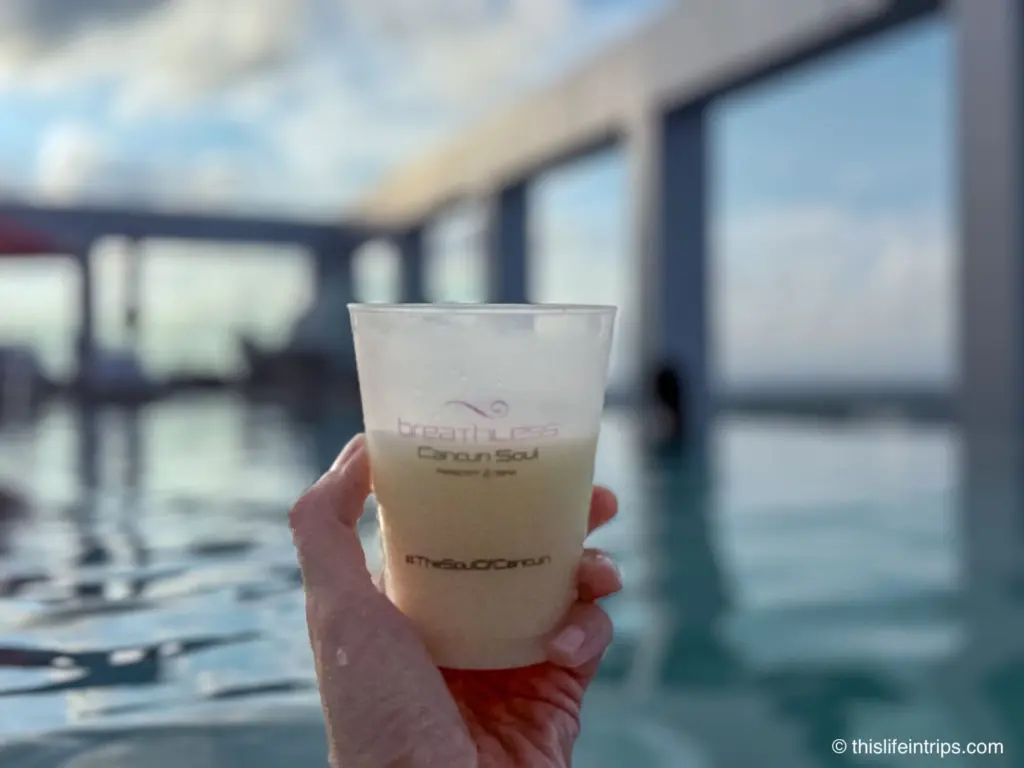 Rooftop pool access and drinks included in the Xhale package at the Breathless Soul Cancun resort