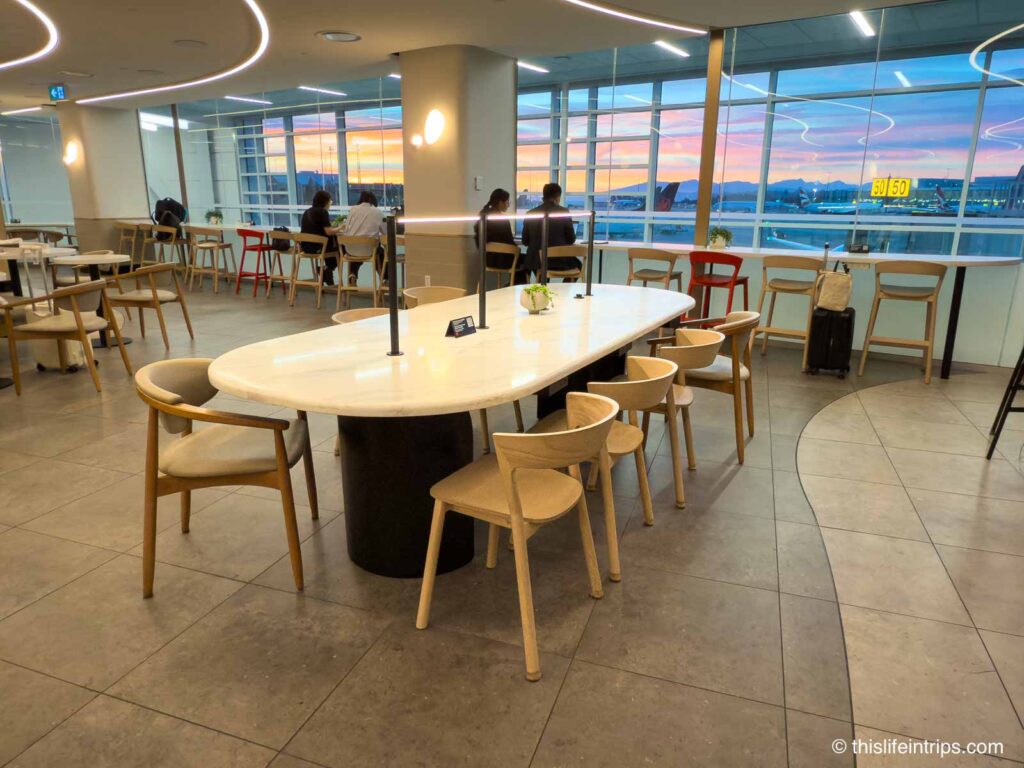 Air Canada Cafe Vancouver at dusk