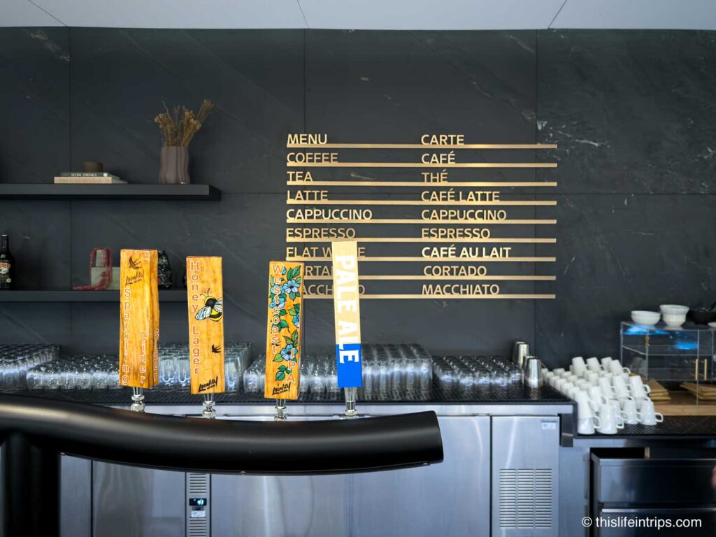 Local beer on tap at the YVR Air Canada Cafe