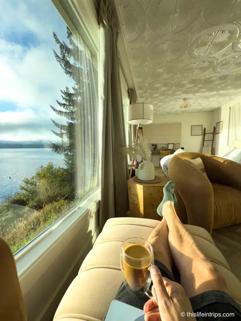 morning coffee at the Florentine Oregon Coast hotel